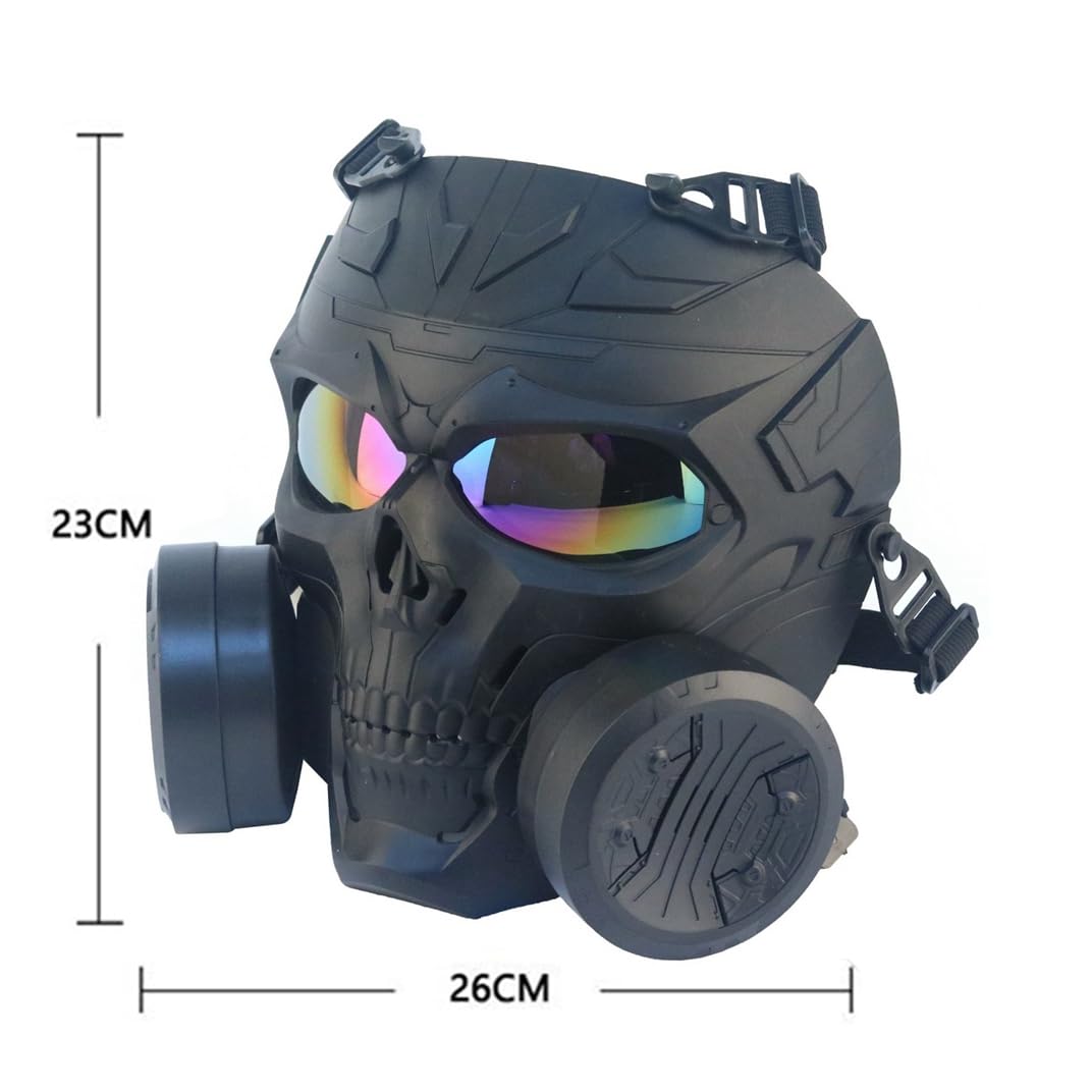 Full Face Dummy Gas Mask with Fans for Airsoft and Cosplay
