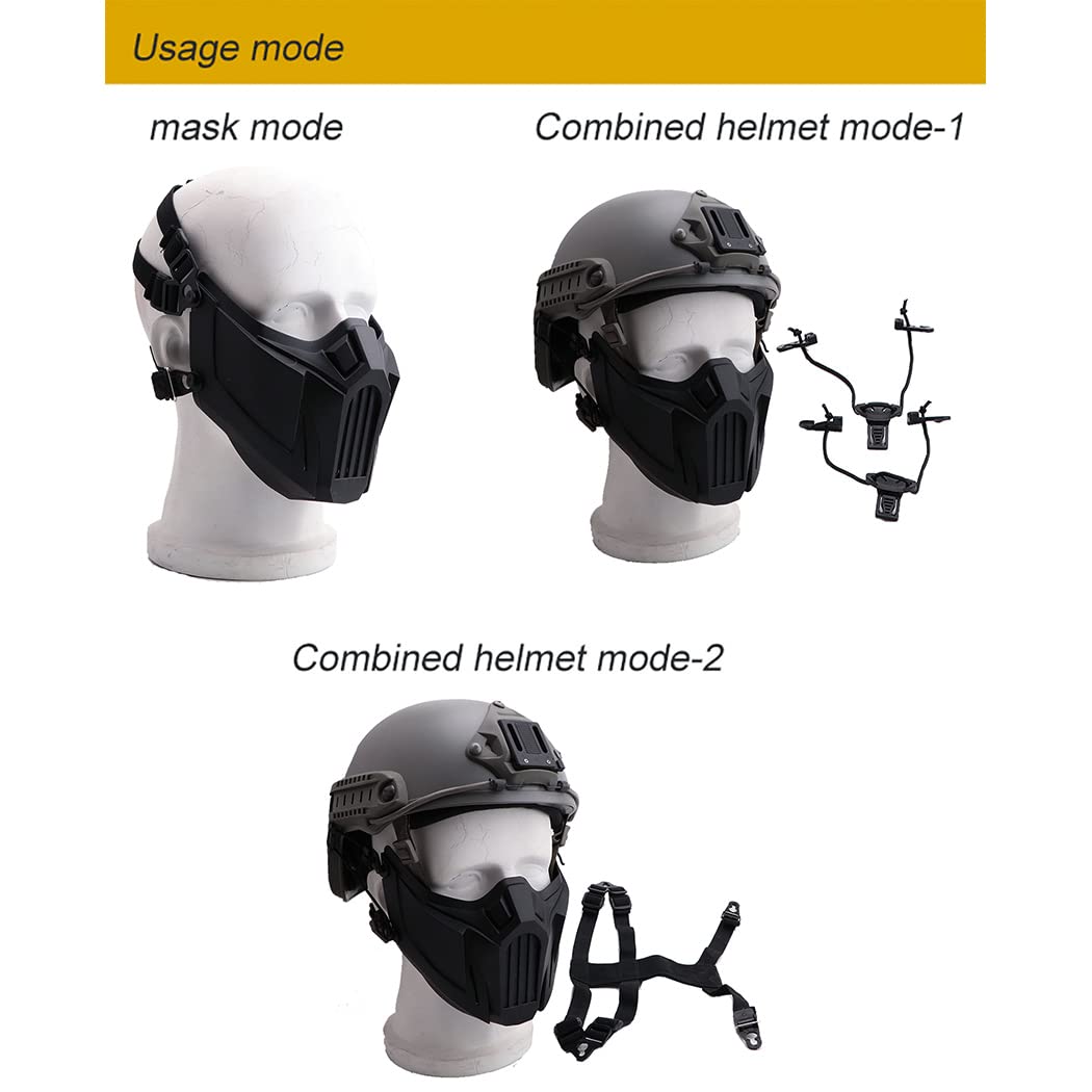 Black Half Face Airsoft Mask