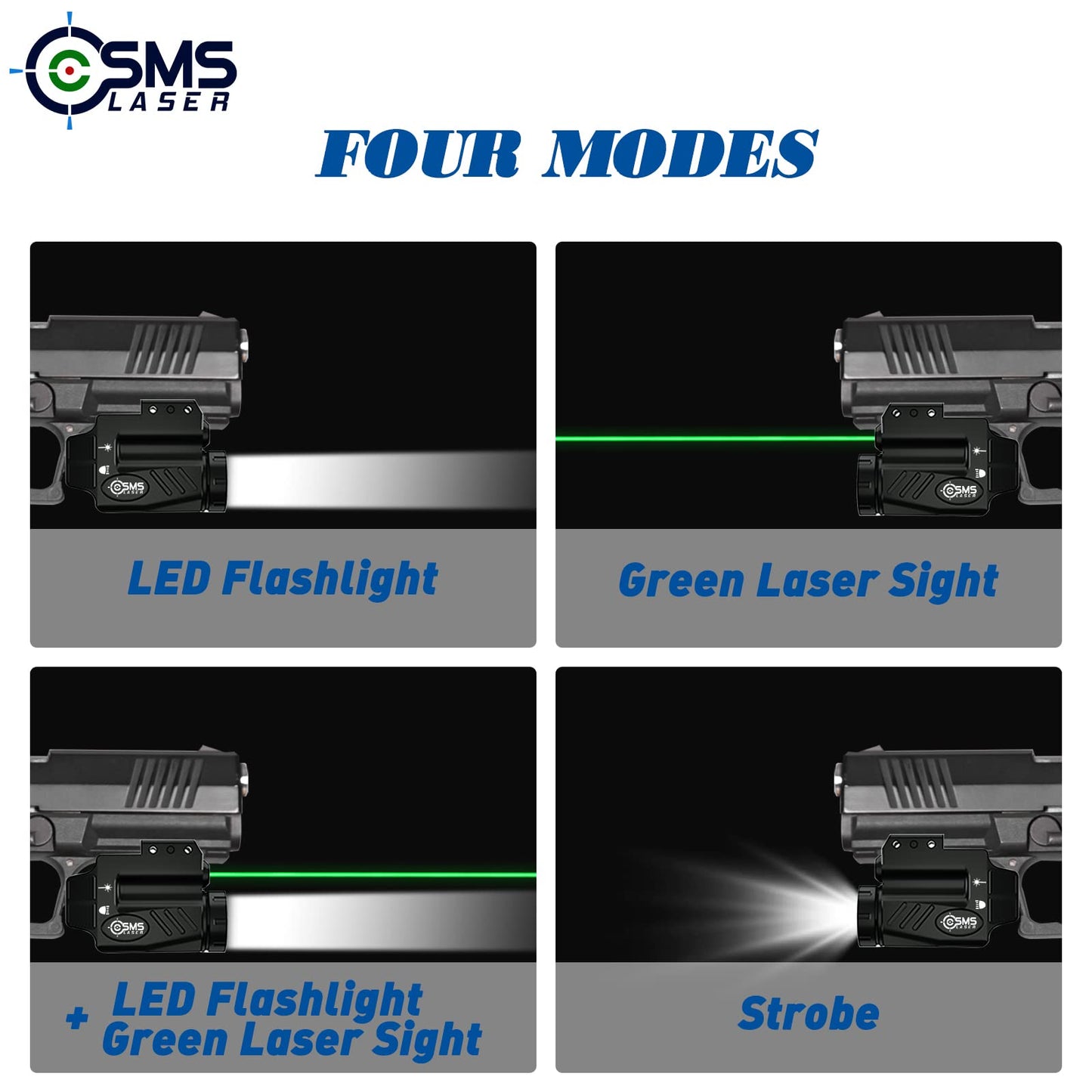 500 Lumen Tactical Pistol Light and Green Laser Combo with Picatinny Mount