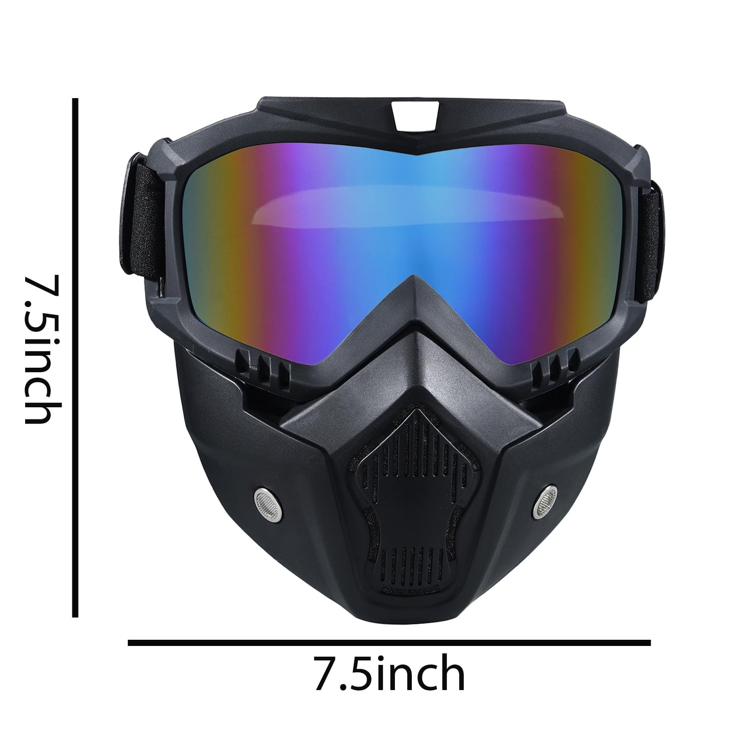 Paintball Mask Anti Fog, Full Face Tactical Mask Goggles Detachable for Motorcycle Cycling Skiing Halloween CS Game Cosplay (Colorful)