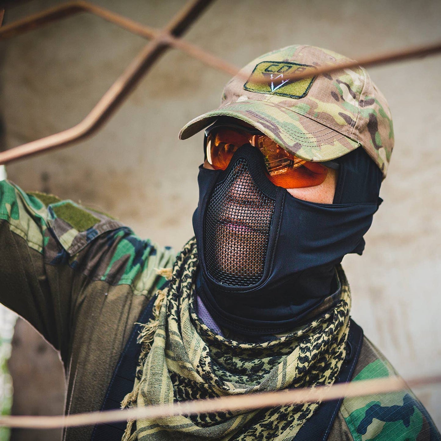 Balaclava Mesh Mask with Full Face Protection (Tan)