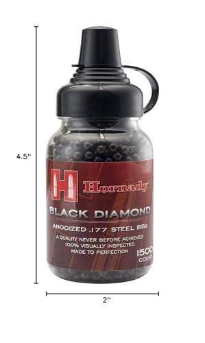 Black Plated .177 Caliber Steel BB Gun BBs (1500 Count)