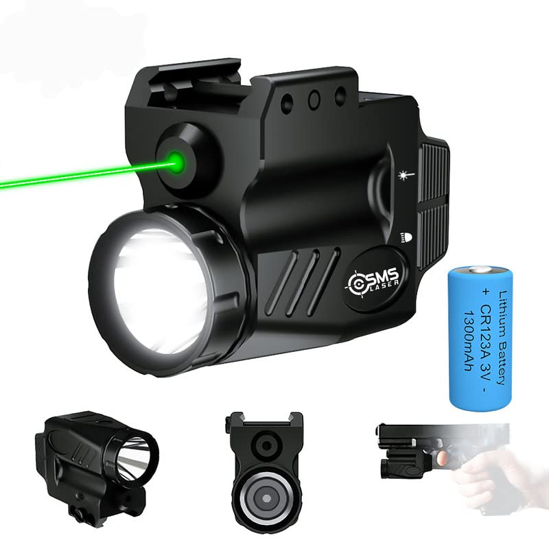 500 Lumen Tactical Pistol Light and Green Laser Combo with Picatinny Mount