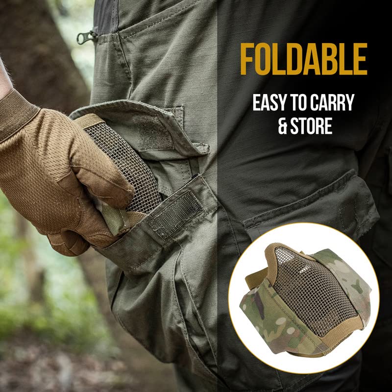 Foldable Half Face Mesh Mask with Ear Protection (Multicam)