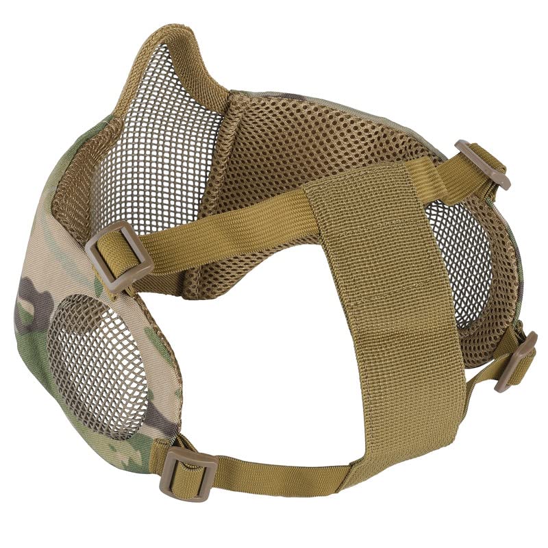 Foldable Half Face Mesh Mask with Ear Protection (Multicam)