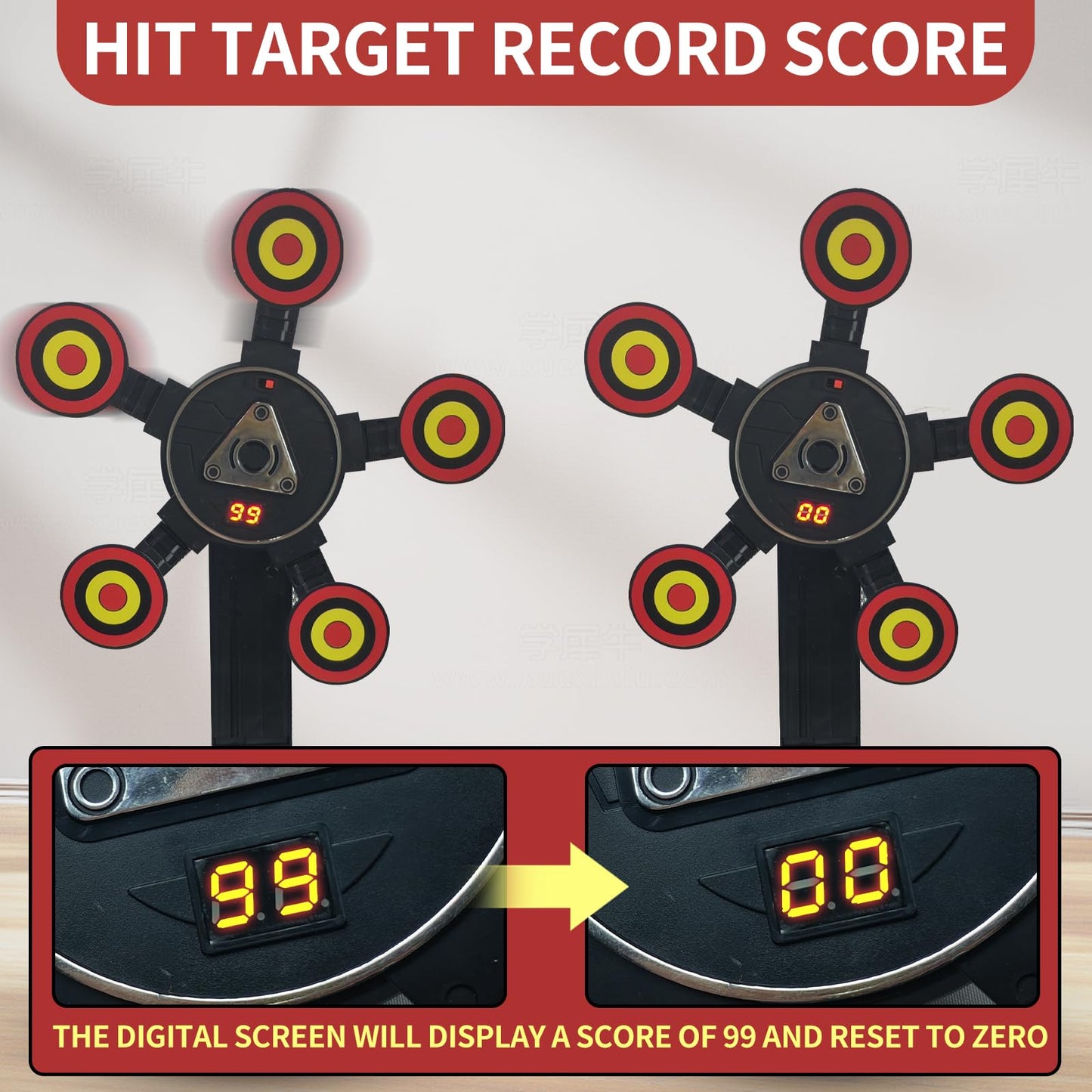 Digital Rotating Shooting Target with Net and Display