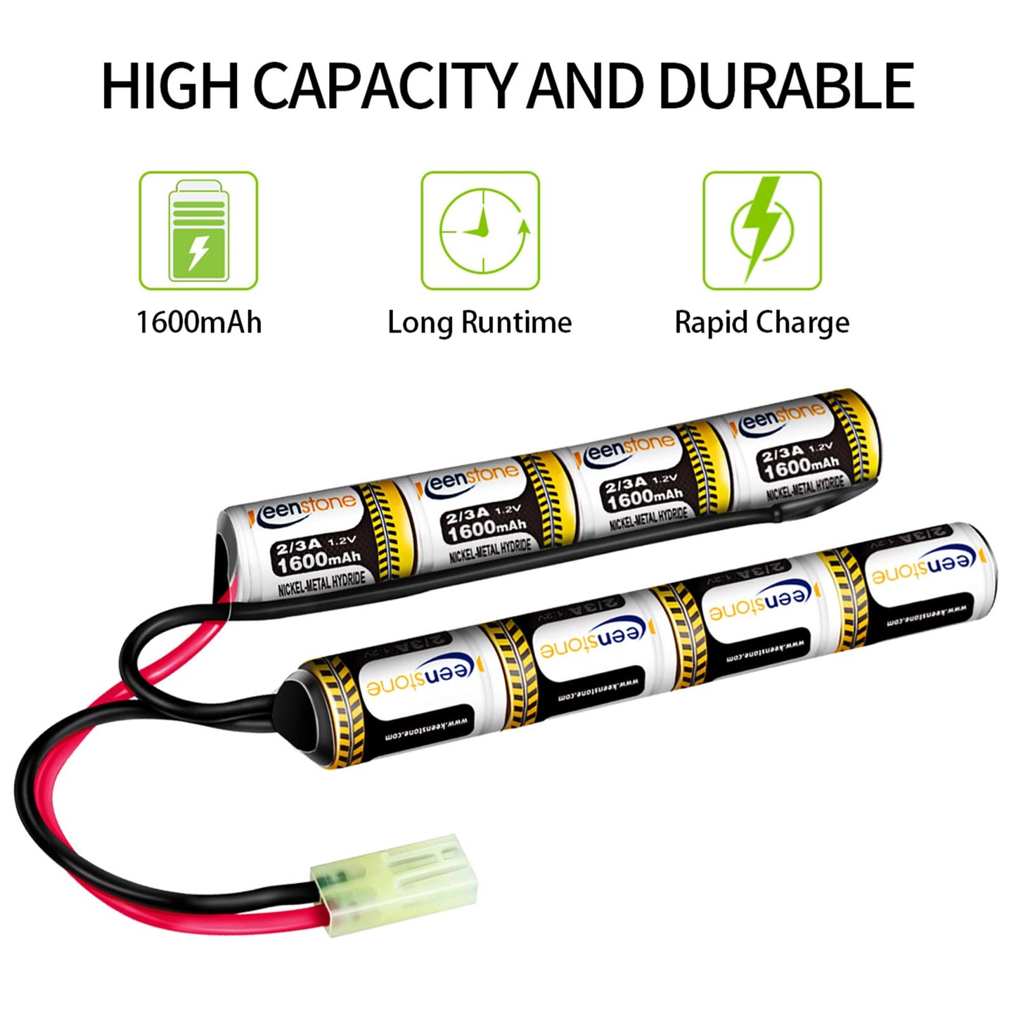 9.6V 1600mAh Nunchuck NiMH Battery with Mini Tamiya Connector