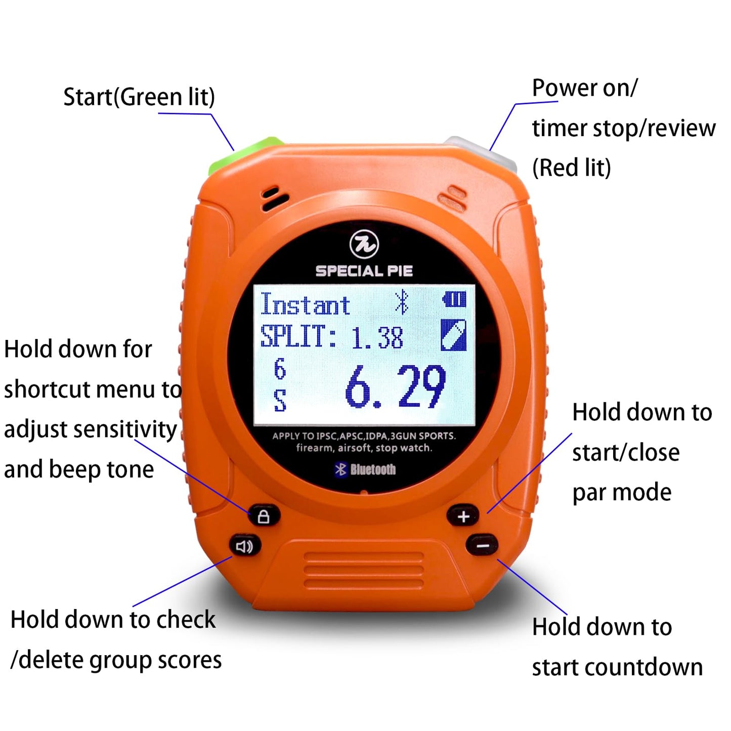 Shooting Timer with Adjustable Sensitivity and Beep Level