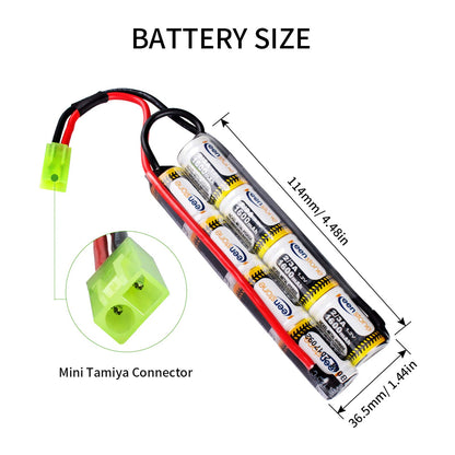 9.6V 1600mAh Nunchuck NiMH Battery with Mini Tamiya Connector