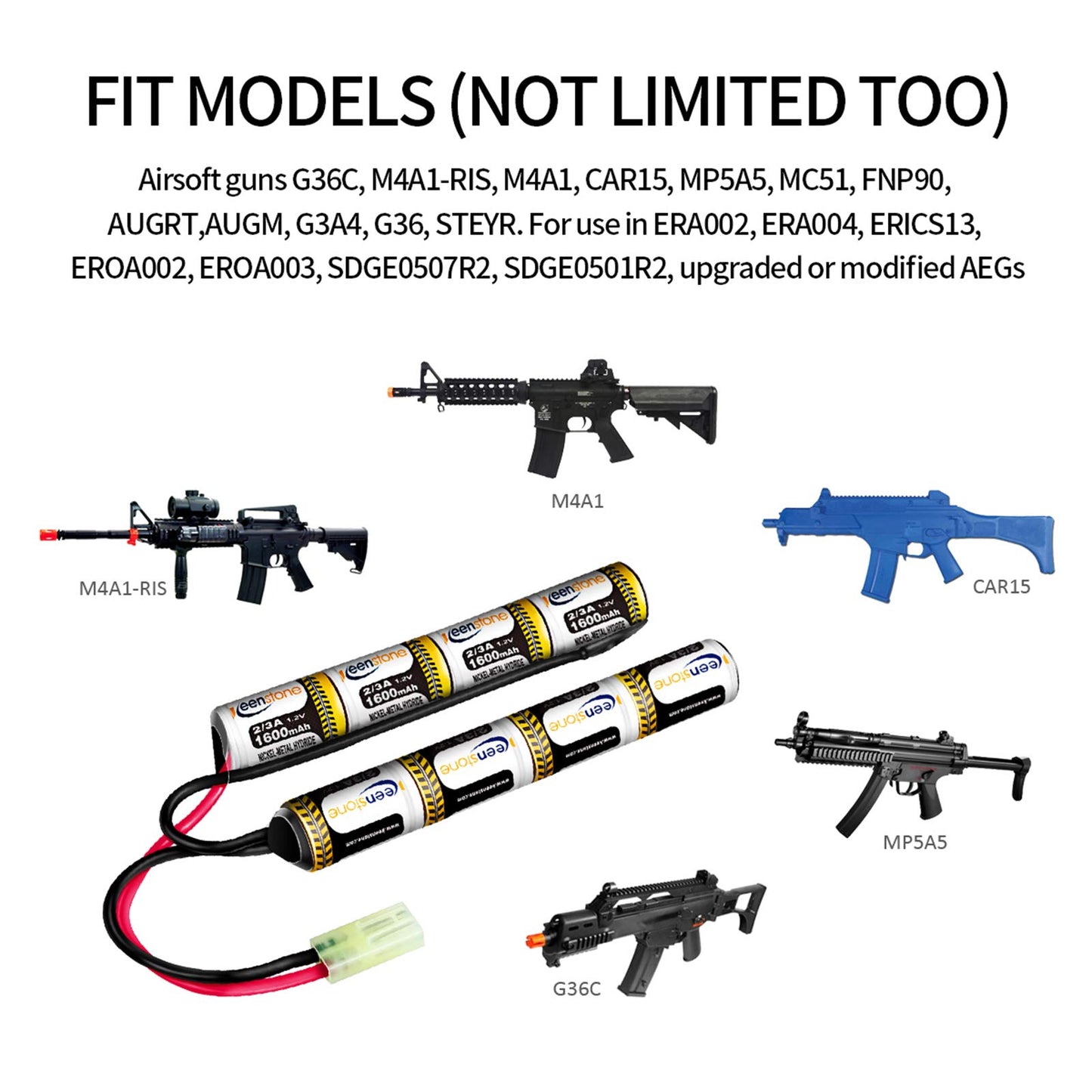 9.6V 1600mAh Nunchuck NiMH Battery with Mini Tamiya Connector