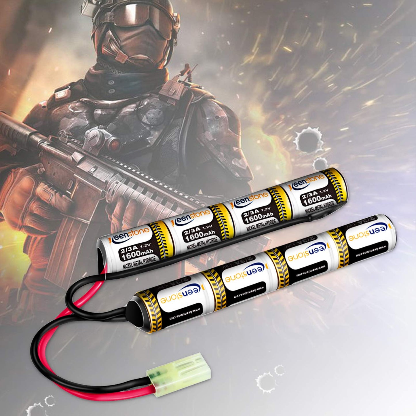 9.6V 1600mAh Nunchuck NiMH Battery with Mini Tamiya Connector