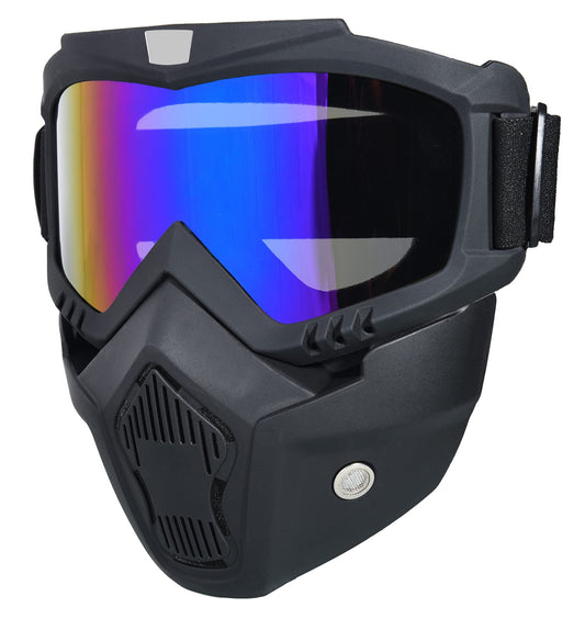 Paintball Mask Anti Fog, Full Face Tactical Mask Goggles Detachable for Motorcycle Cycling Skiing Halloween CS Game Cosplay (Colorful)
