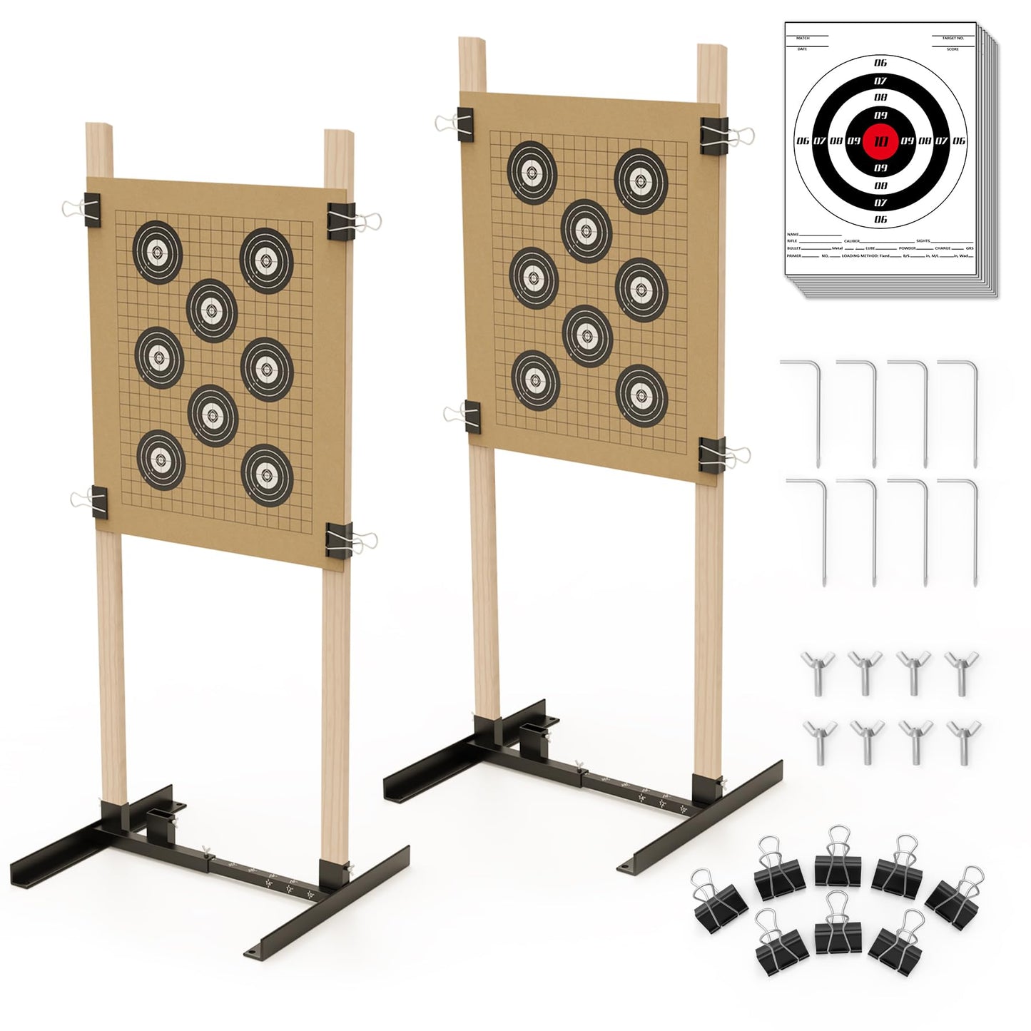 Outdoor Shooting Target Stand with Adjustable Base (2 Pack)