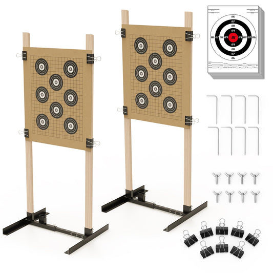 Outdoor Shooting Target Stand with Adjustable Base (2 Pack)