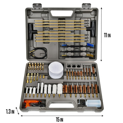 Universal Gun Cleaning Kit with Brass Brushes and Reinforced Rods