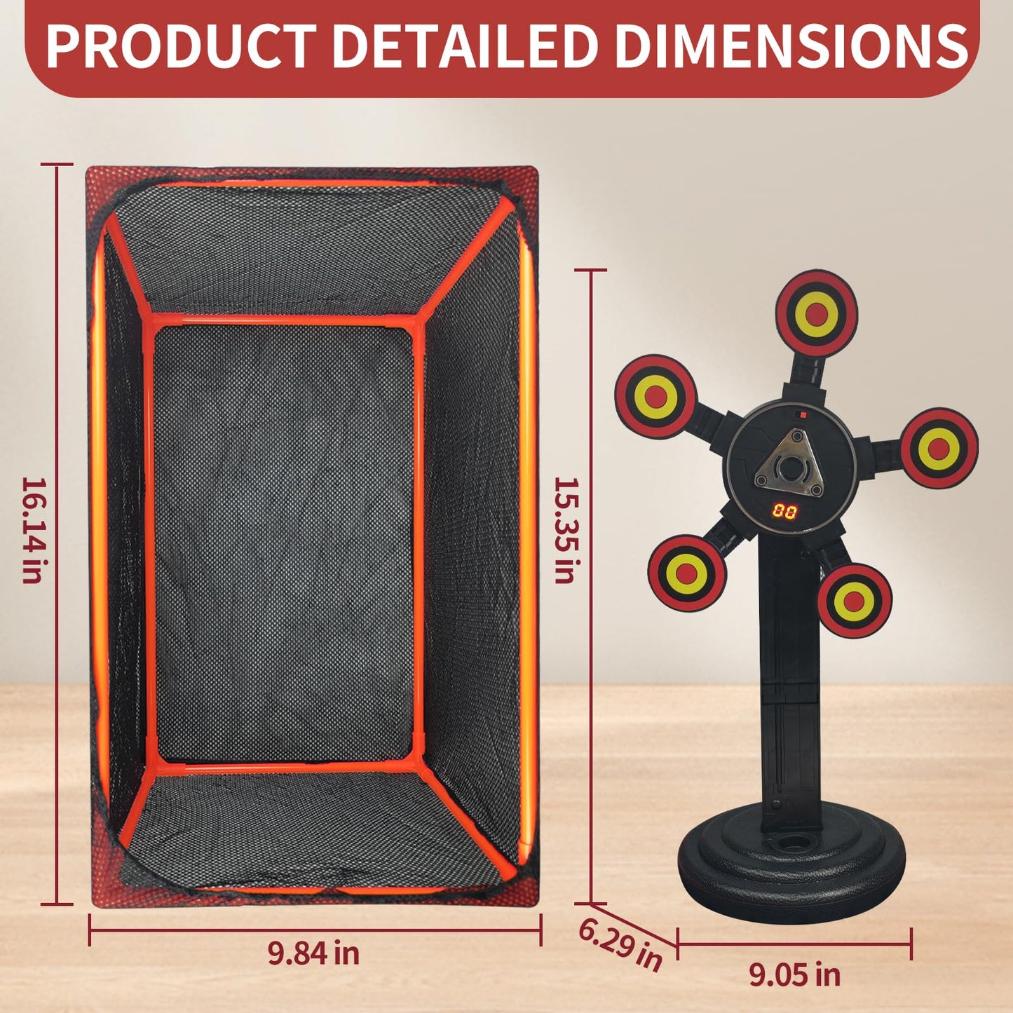 Digital Rotating Shooting Target with Net and Display