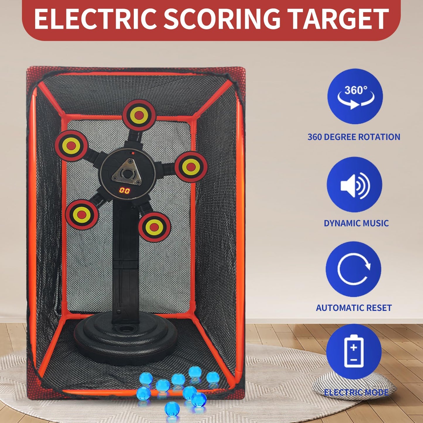 Digital Rotating Shooting Target with Net and Display