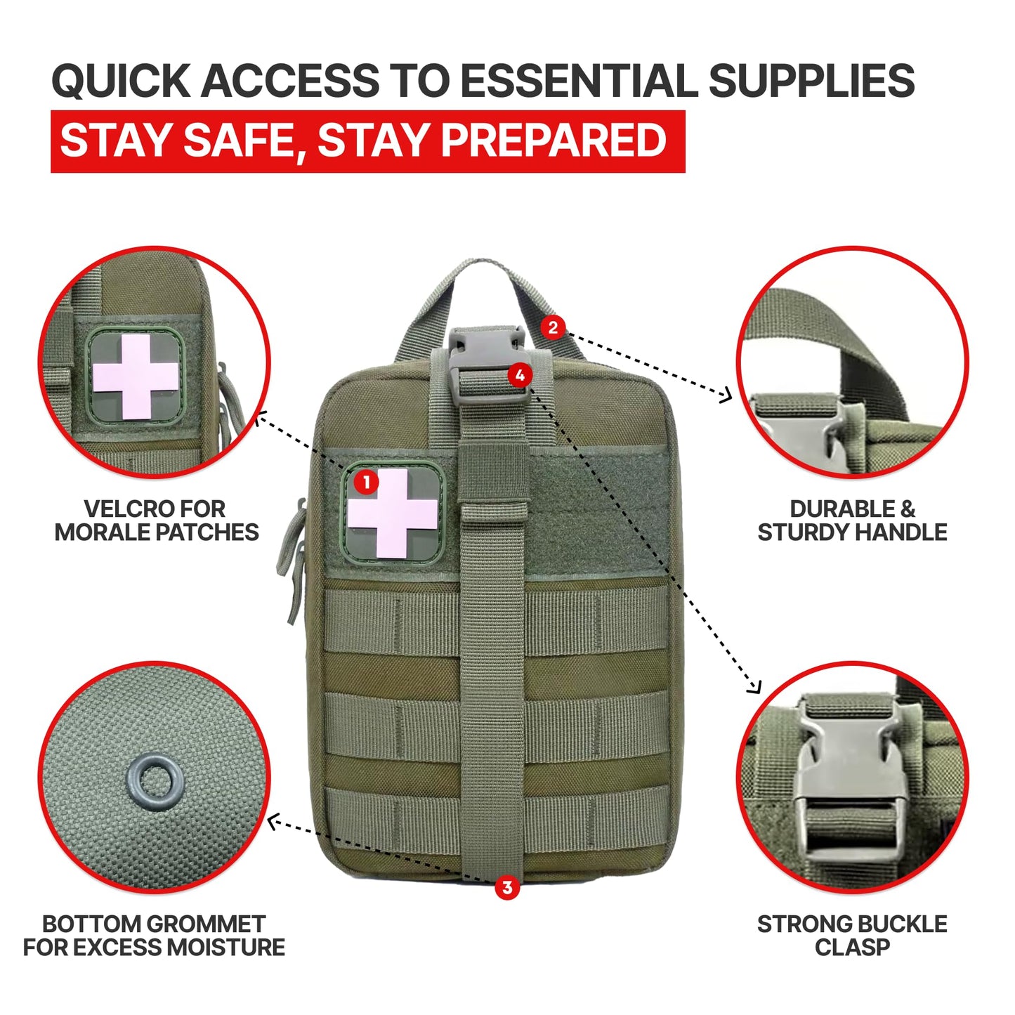 MOLLE Rip-Away EMT Medical First Aid Pouch (OD Green)