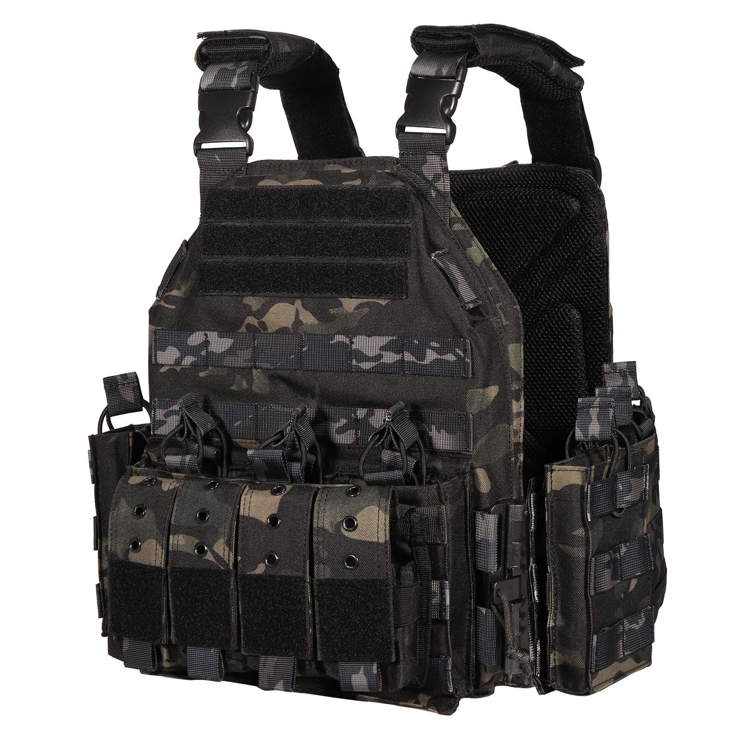 Quick Release Tactical Vest for Adults (Black CP)