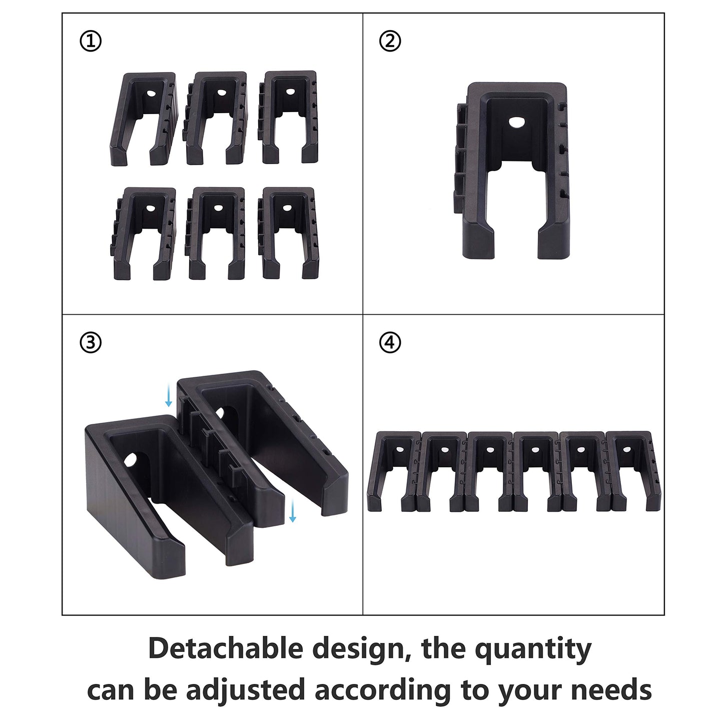 Wall Mount Magazine Rack—Detachable Storage System (Holds 6 Magazines)