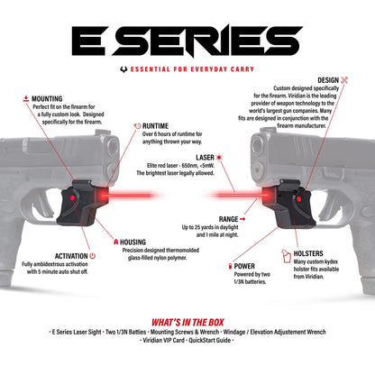 E Series Red Laser Sight, LCP MAX, 5mW Output, Class 3R
