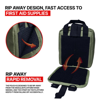 MOLLE Rip-Away EMT Medical First Aid Pouch (OD Green)