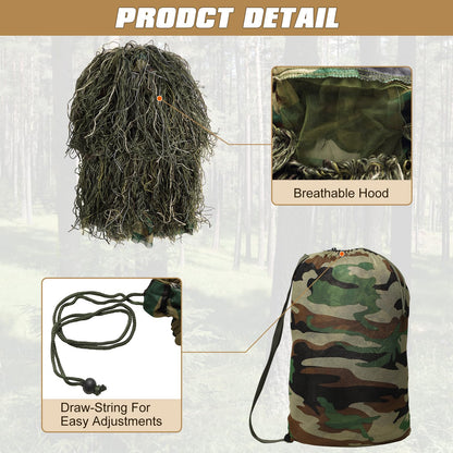 5-in-1 Ghillie Suit Camo Hunting Outfit for Men and Youth